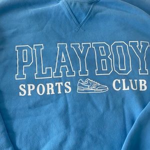 Blue PacSun playboy sports club crew neck sweatshirt size medium